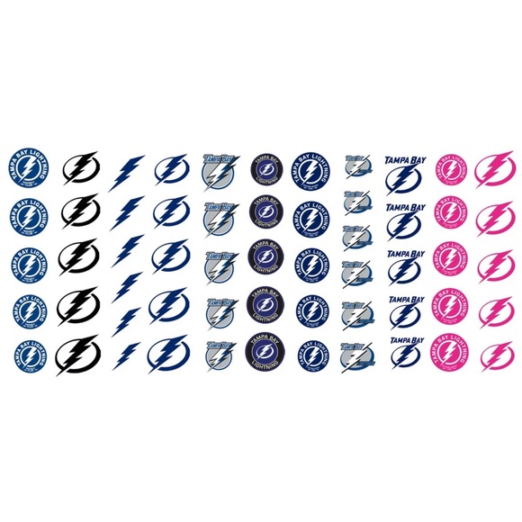 💌BO/GO$6 🏒 Tampa Bay Lightning Water Transfer Nail Decals NHL Hockey - Picture 2 of 4